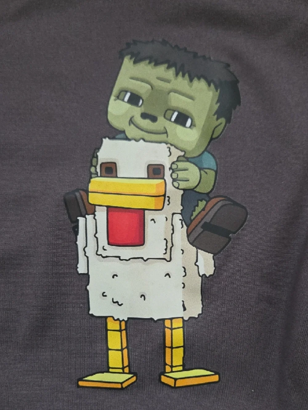 SHEIN Gray Kids T-Shirt with Chicken JOCKEY Pocket & Full Back Graphic - Picture 4 of 4